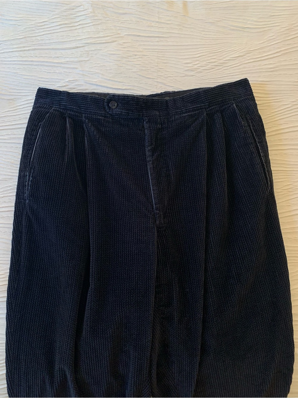 Vintage Black Double Pleated Made in USA Corduroy pants, size 34x28.5